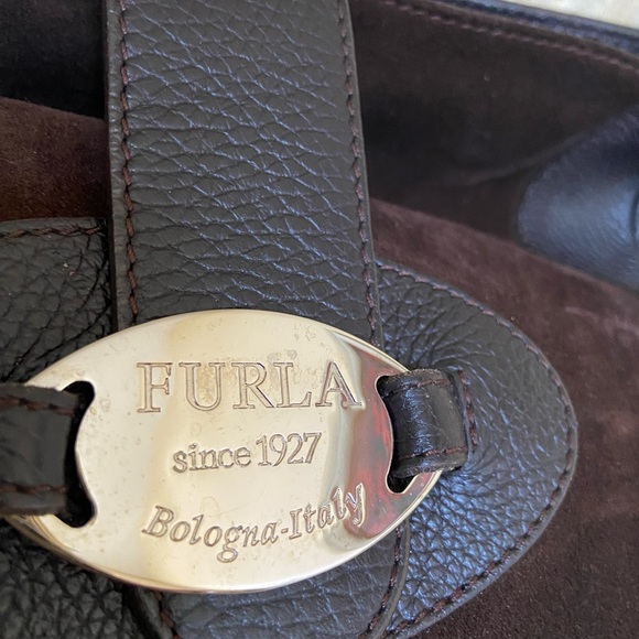 🇮🇹FURLA Coffee Brown Leather & Suede Shoulder Bag - Made in Italy 🇮🇹🇮🇹🇮🇹 - Picture 12 of 12